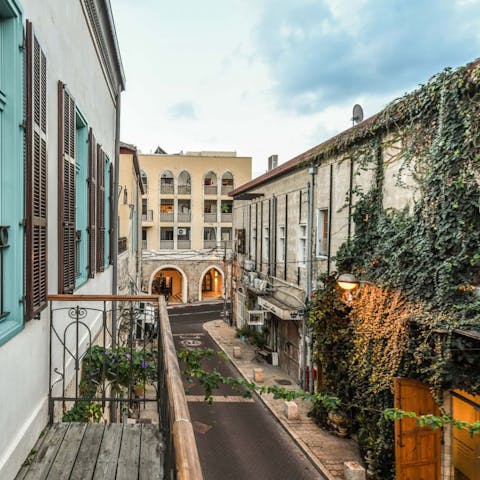 Sneak off for a romantic moment and watch the sunset over the townscape