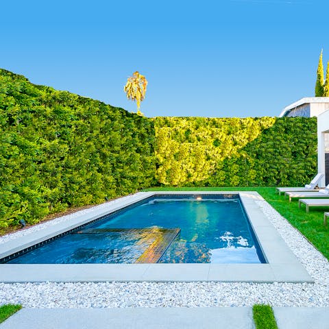 Spend summer afternoons paddling in the pool and relaxing in the spa