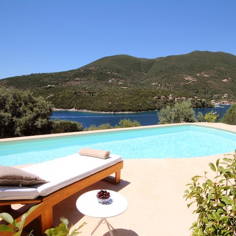 Plunge into the glistening pool before drying off under the sun on the loungers