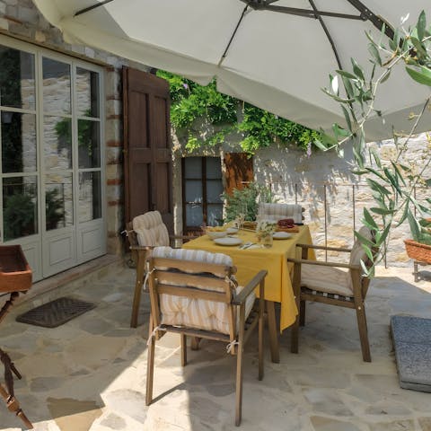 Gather on the terrace for an afternoon aperitif