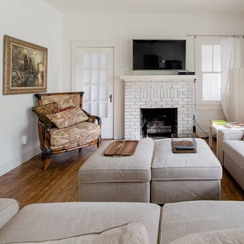 Fall in love with the cottage's charming features and vintage pieces