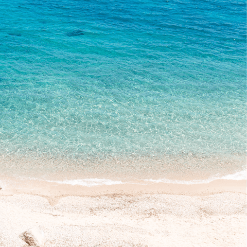 Relax on one of the island's most popular beaches, Super Paradise, just 850 metres away