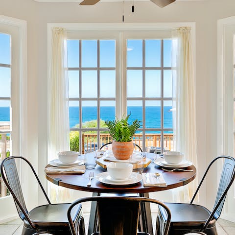 Enjoy breakfast with charming views