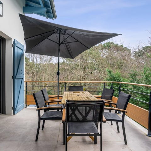Dine alfresco on the terrace table