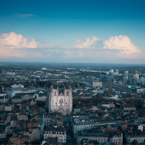 Schedule in a day trip to the characterful city of Nantes, 43km to the north