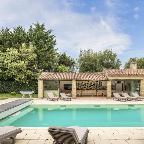 Cool off during hot summer afternoons with a paddle in the swimming pool