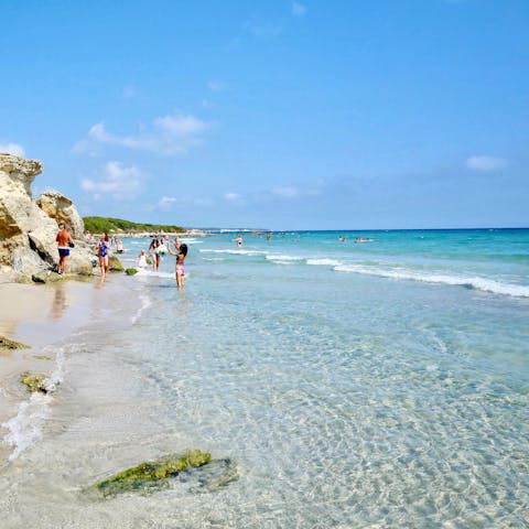 Drive a short distance to the beaches of Polignano a Mare