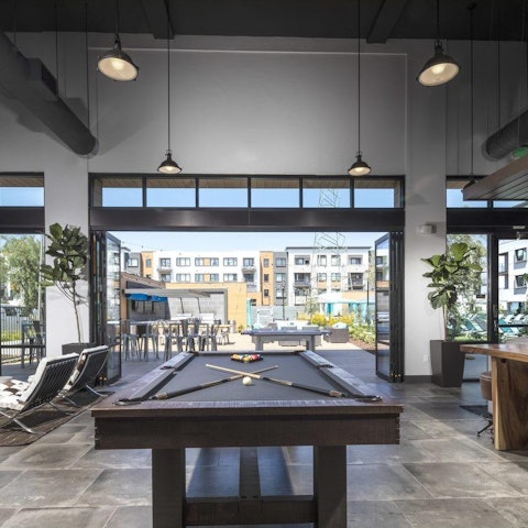 Get sociable in the building's games room and café