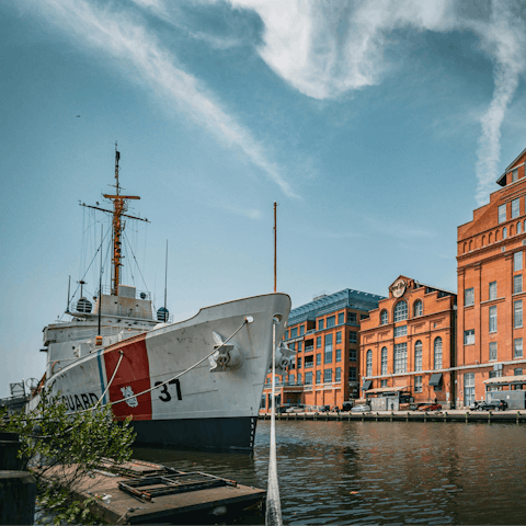 Stroll around Baltimore's Inner Harbour, a short walk away