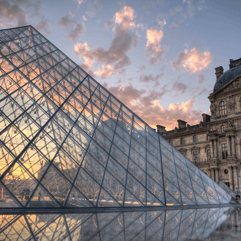 Visit the iconic Louvre Museum, just a quick Metro ride away