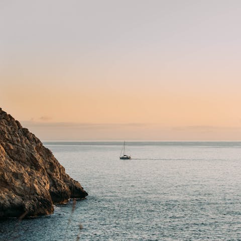 The villa is located in a quiet, rural area surrounded by nature.