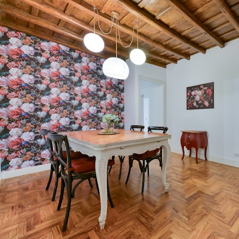 Tuck into Italian favourites in the dining room