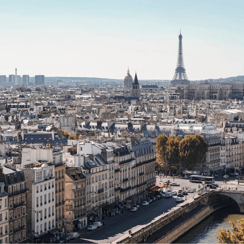 Explore Paris, including the Eiffel Tower which is within walking distance