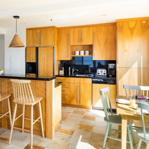 Cook up a feast in the mid-century modern inspired kitchen
