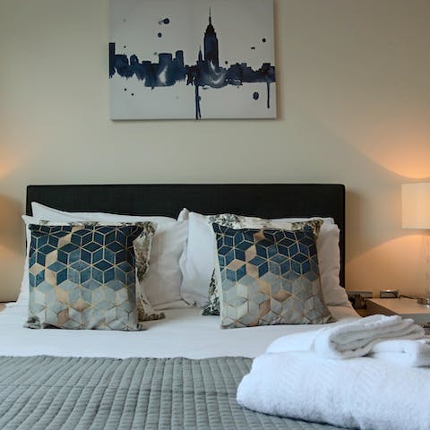 Get a good night's rest in the plush bedroom