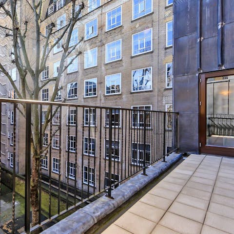 Relax outside with a cup of tea on your private balcony