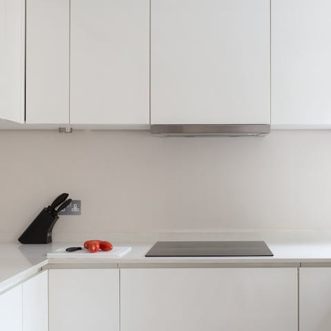 Prepare delicious home-cooked meals in the fully-equipped kitchen