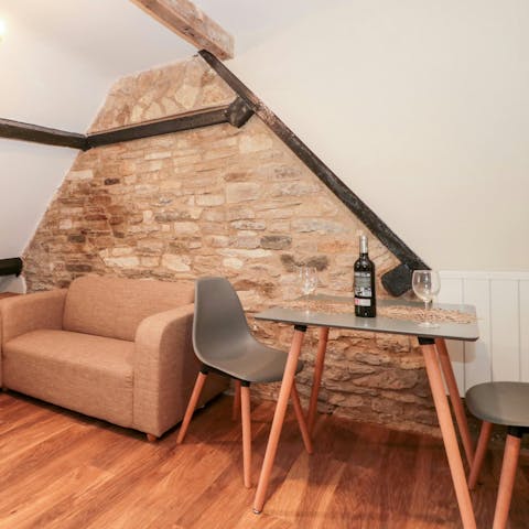 Enjoy a cider at the dining table