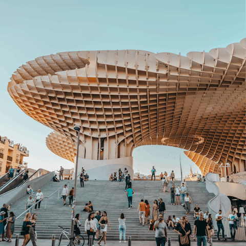 Stroll around Setas de Sevilla in the old quarter of Seville