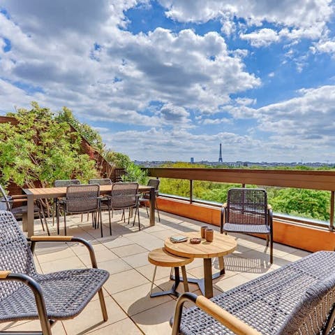 Soak up the Eiffel Tower views from your private terrace