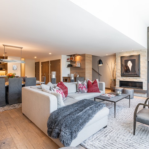 Curl up around the fireplace with a glass of wine