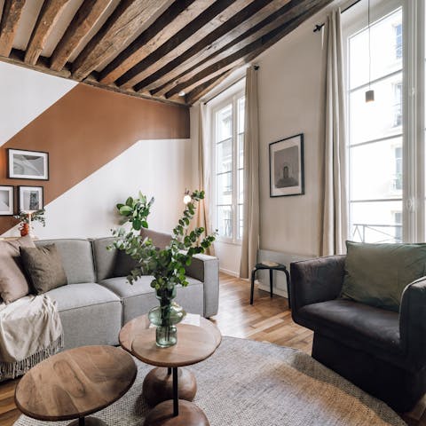Relax in the light-filled living room