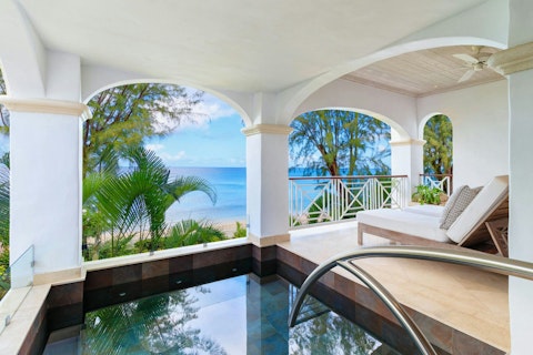 Cool off in the private plunge pool overlooking the bay