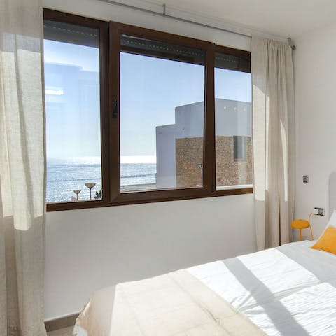 Wake up to this view of the glistening Mediterranean sea