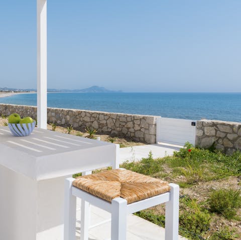 Through the back gardens of the villa find your own beach access