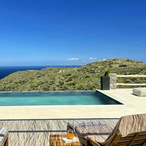 Savour scenic views from a spot by the pool
