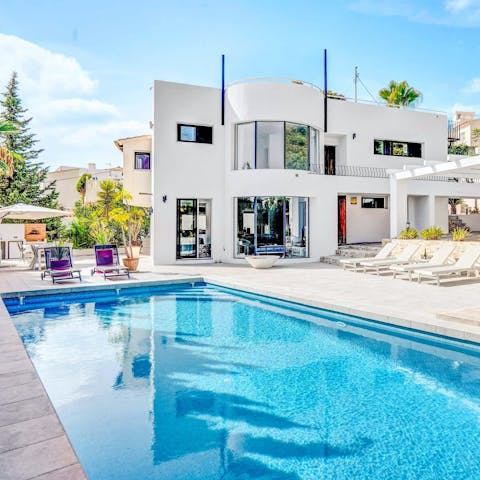 Take a refreshing dip in the huge private pool
