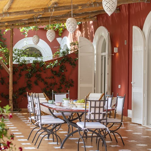 Turn alfresco dining into a daily ritual on the covered terrace
