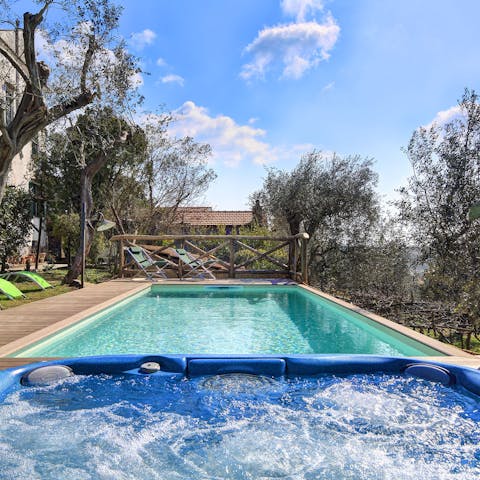 Take a refreshing dip in the swimming pool