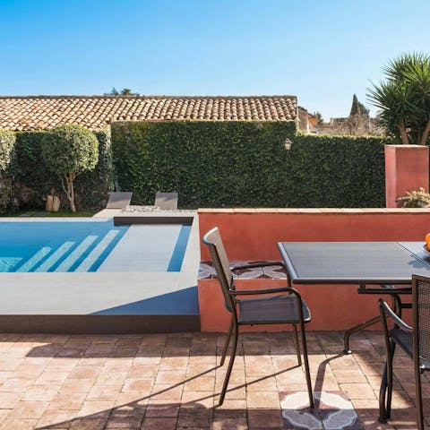 Savour the Sicilian sunshine from the pretty garden