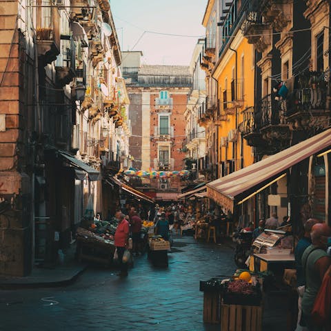 Sample city life in Catania – it's day trip distance from the villa