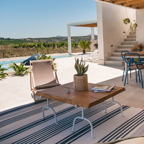 Plan your holiday itinerary under the shaded terrace