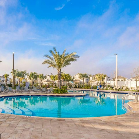Hang out by the communal pool on slow afternoons