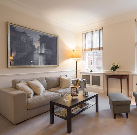 Crack open the bubbly and celebrate in your classy living room