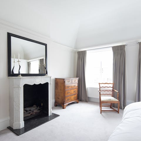 Snuggle up in front of the fireplace