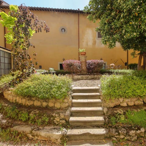 Catch the evening sun in the almost private courtyard garden