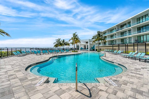 Enjoy a dip in the communal pool on a warm afternoon