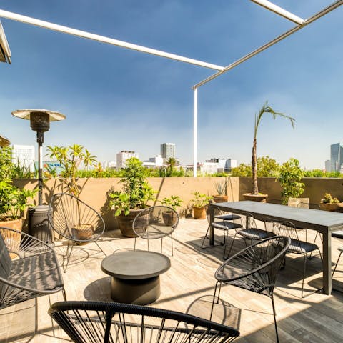 Soak up the sunshine on the shared terrace