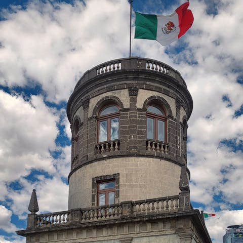 Visit Chapultepec Castle, it's about an eight-minute drive away
