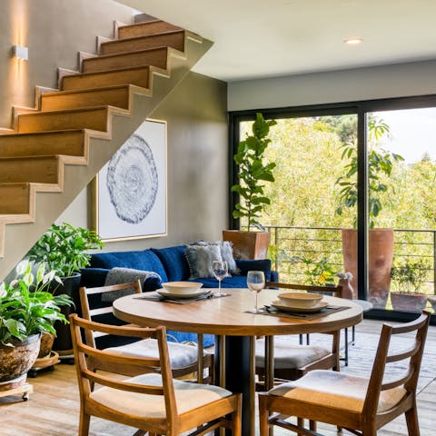 Enjoy family mealtimes gathered around the dining table