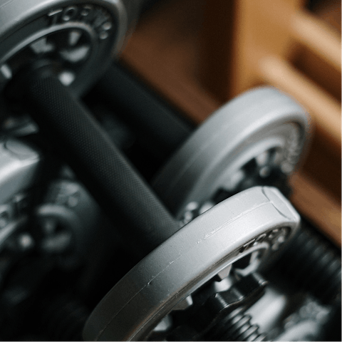 Work out in the shared fitness room