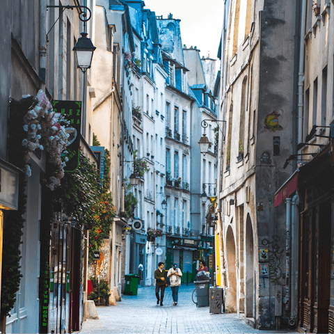 Step outside and into the bustle of le Marais