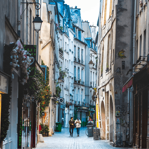 Step outside and into the bustle of le Marais