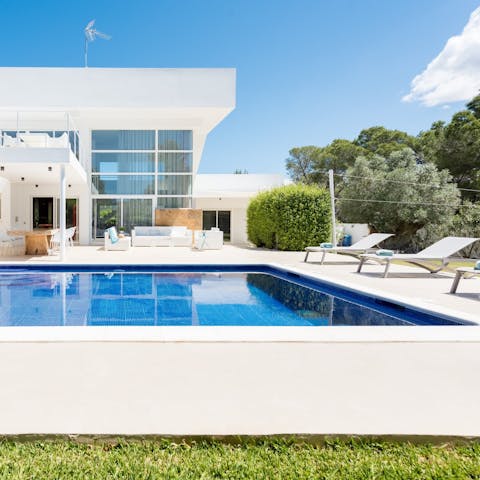 Soak up the sun by the private swimming pool