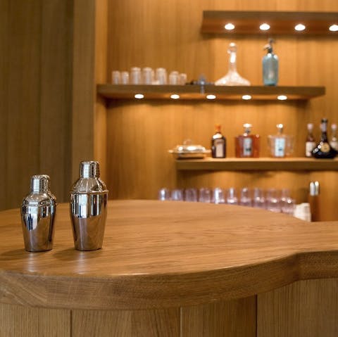 Get the party started with evening cocktails in the beautiful bar