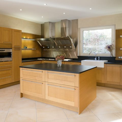 Whip up a gourmet meal in the elegant kitchen